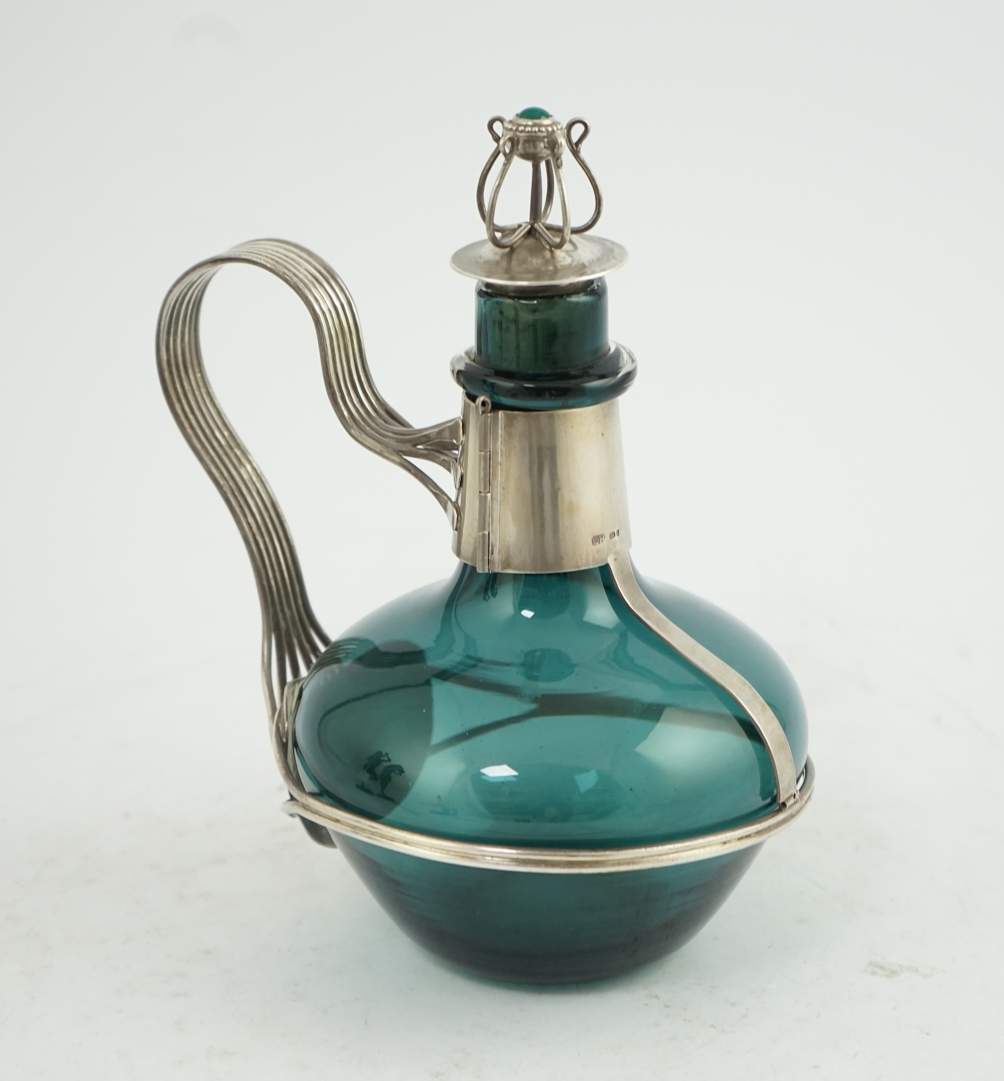 A Guild of Handicraft Ltd silver mounted decanter designed by Charles Robert Ashbee